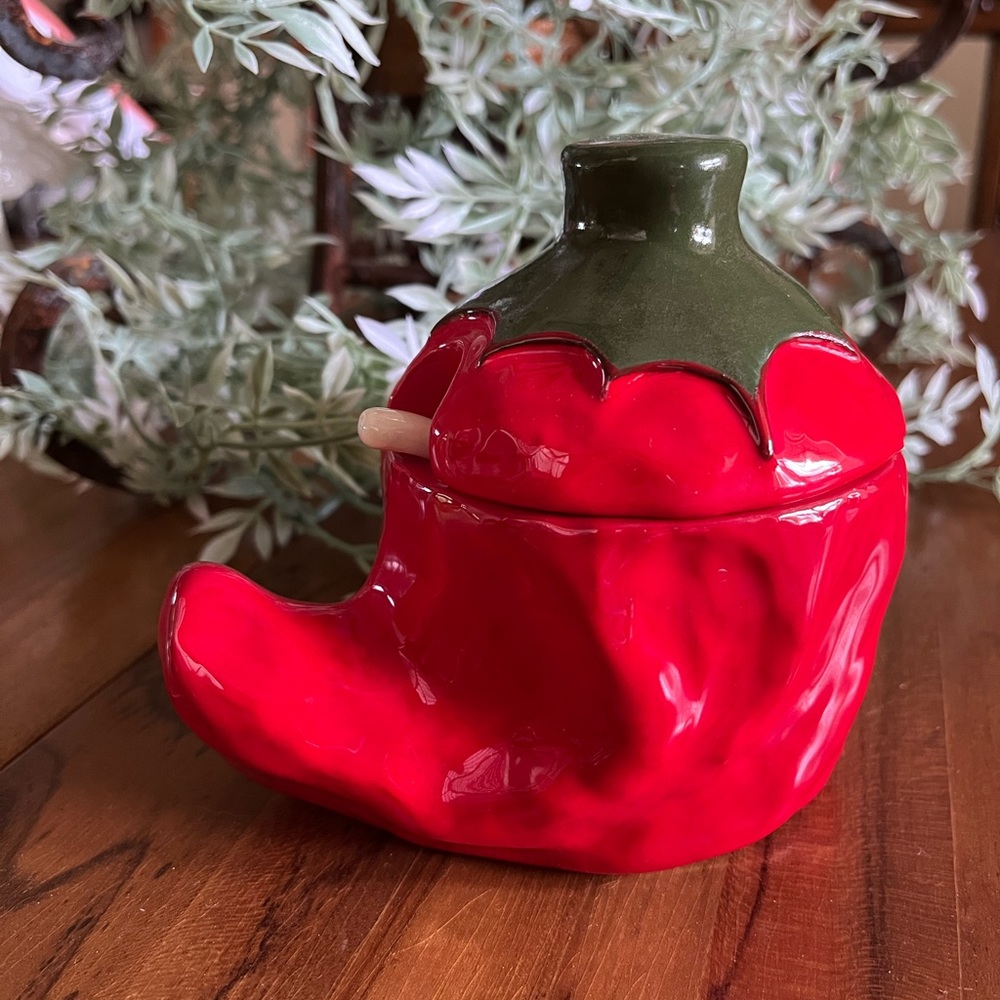 Jalapeño jam jar with spoon